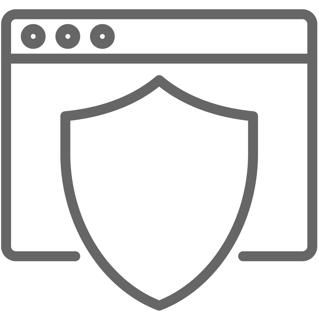 icon of browser with a shield in front of it